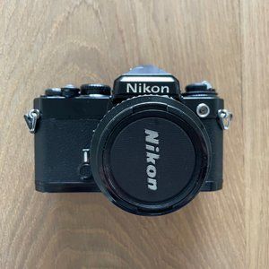 Near Mint Nikon FE Black 35mm SLR MF Camera + Ai 50mm F/1.4 from Japan